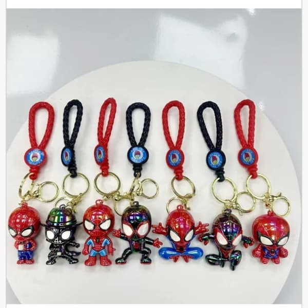 Brelok do Kluczy Spider Man z Plecionym Paskiem Mix Wzorów 24szt