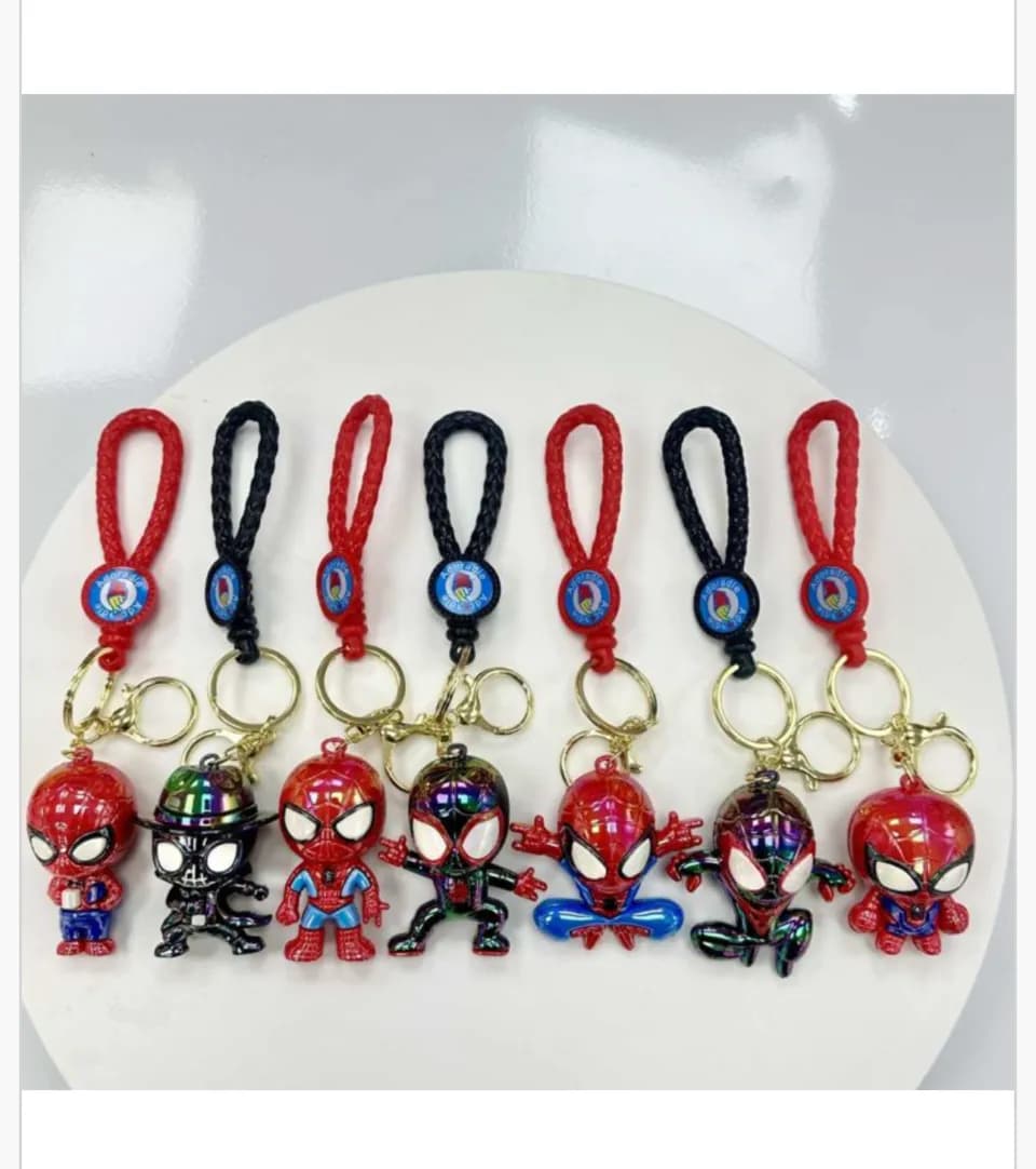 Brelok do Kluczy Spider Man z Plecionym Paskiem Mix Wzorów 24szt
