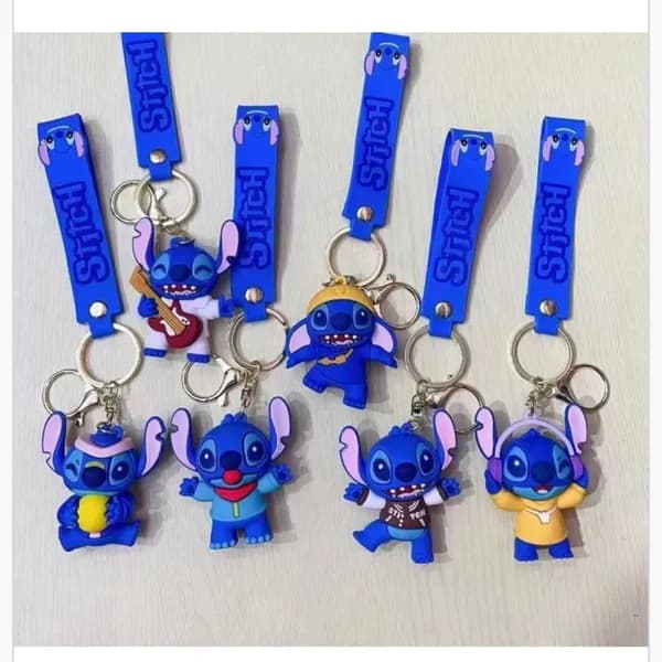 Brelok do Kluczy Stitch 3D Silikonowy z Paskiem - Mix Wzorów