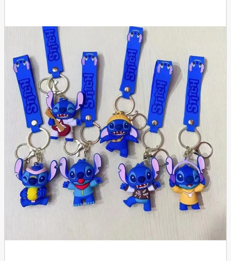 Brelok do Kluczy Stitch 3D Silikonowy z Paskiem - Mix Wzorów