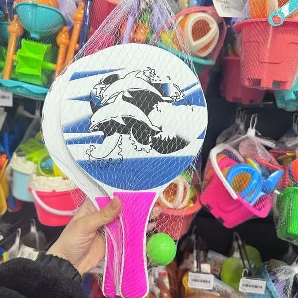 Zestaw Zabawkowe Rakiety Plażowe z Piłeczką, Wzór Delfin