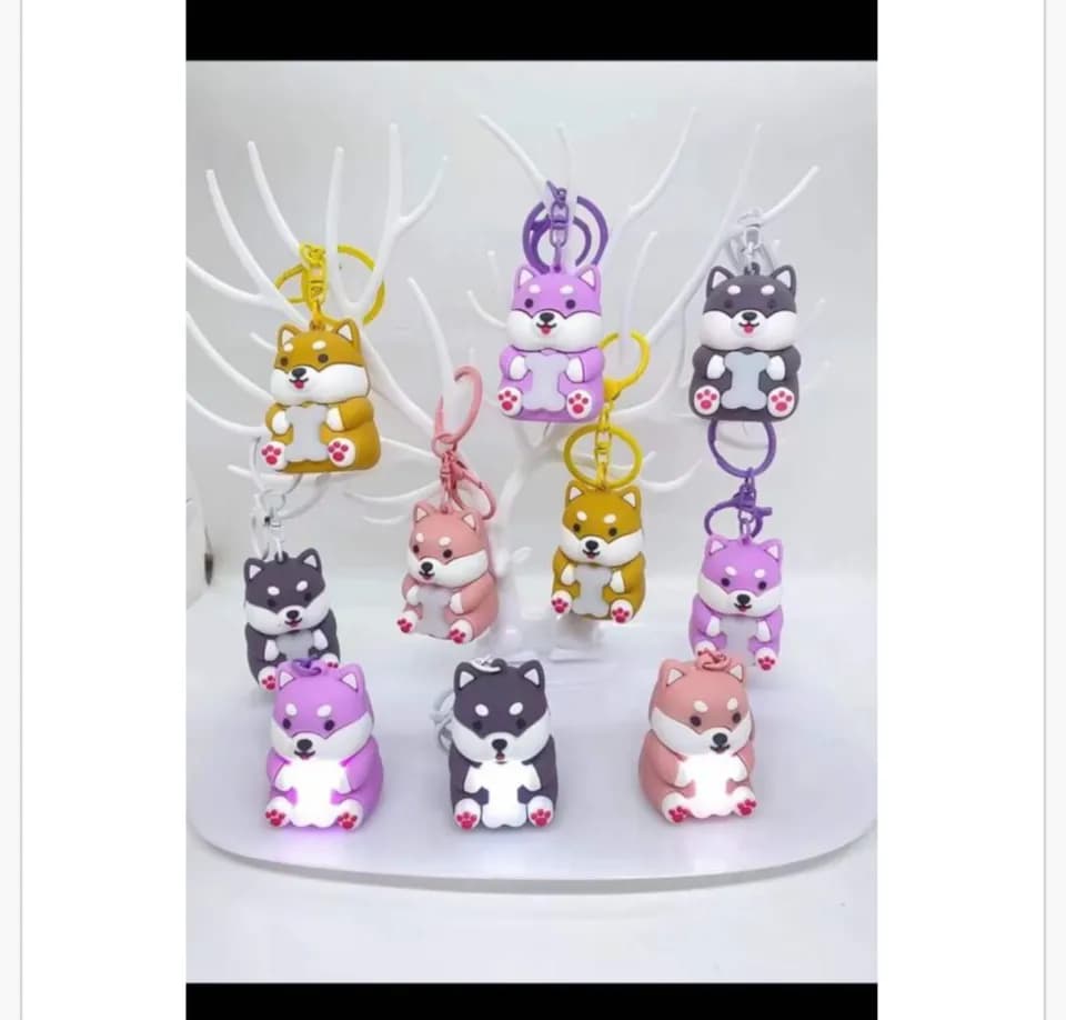 Brelok do Kluczy Piesek Shiba Inu z Podświetleniem LED, 12 szt.
