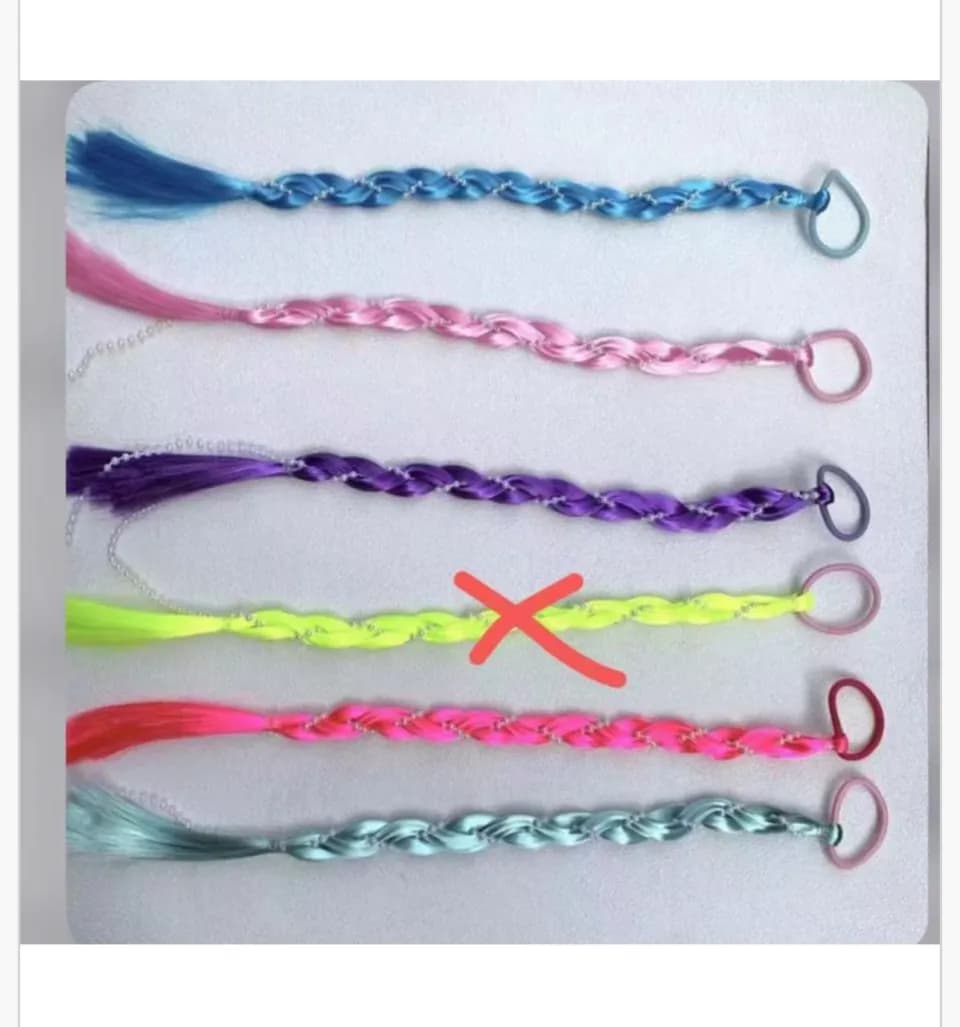 Warkocz na gumce z koralikami, 24 szt. PK17132