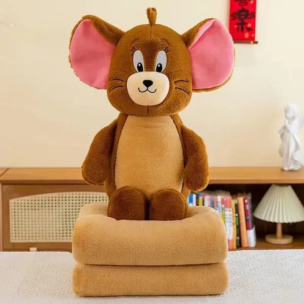 Maskotka na Kocyk Myszka Jerry Brązowa Pluszowa 2w1