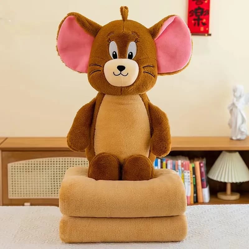 Maskotka na Kocyk Myszka Jerry Brązowa Pluszowa 2w1