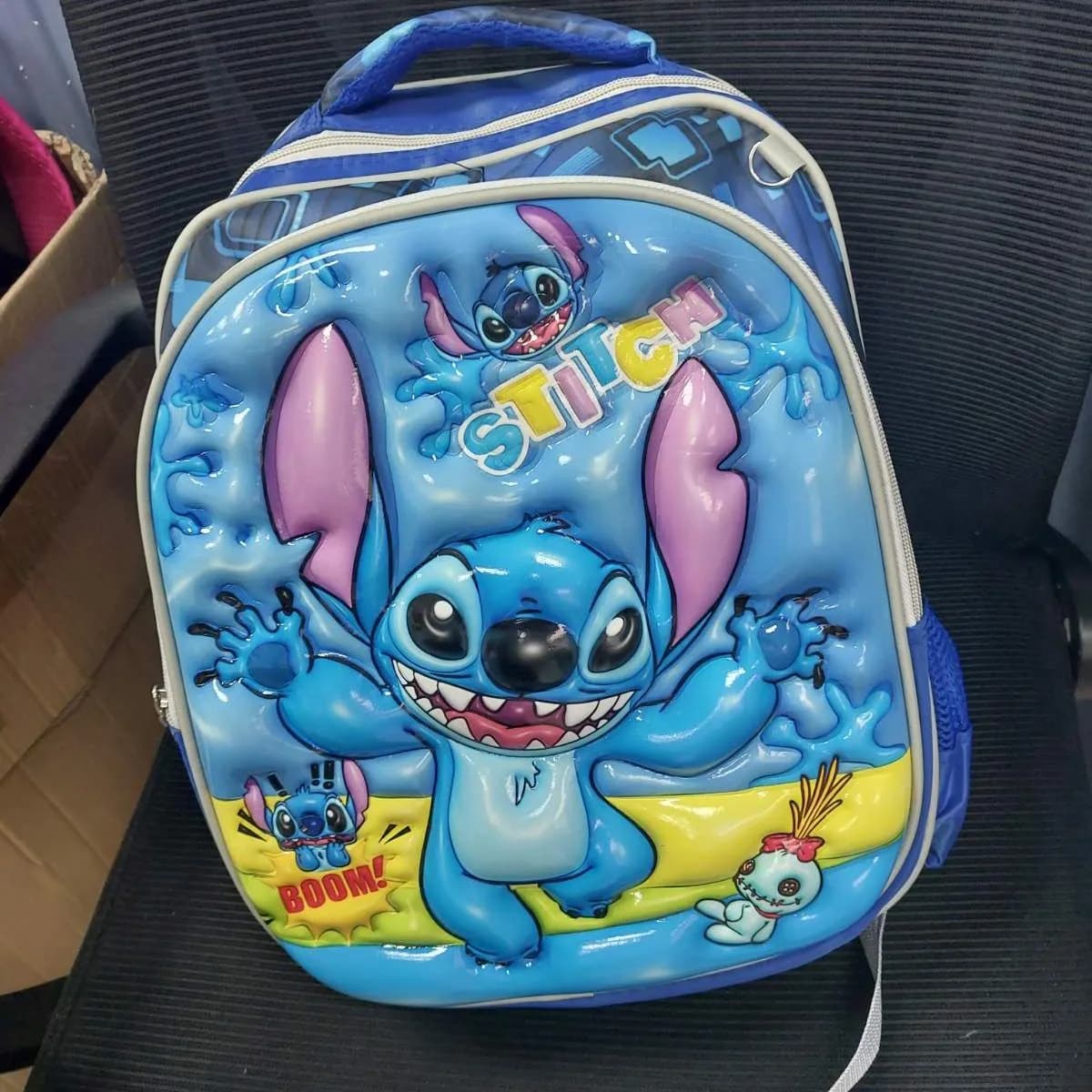 Plecak dziecięcy Stitch z wypukłym frontem 3D - Niebieski