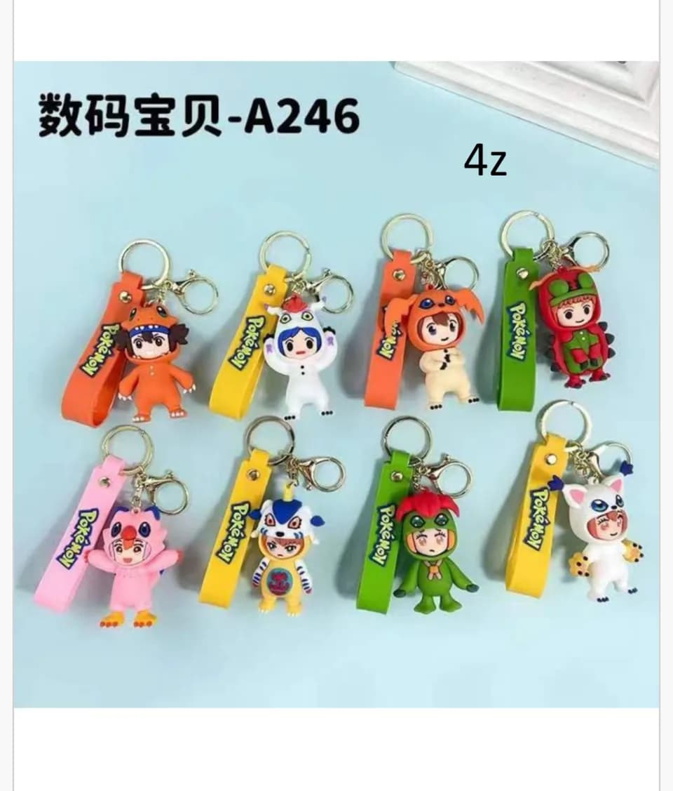 Brelok Pokémon Digimon Figurka z Paskiem Mix Kolorów A246