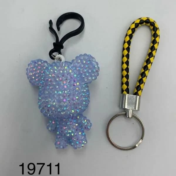 Zestaw do Robienia Bransoletek DIY Diamentowe - Brelok Miś Kryształki