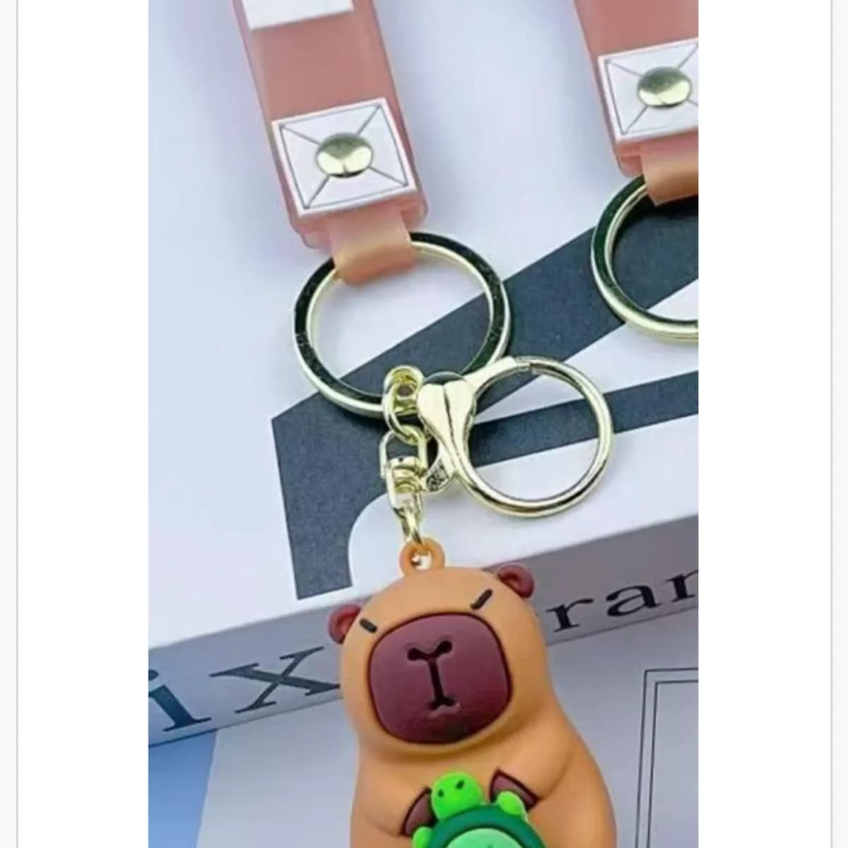 Brelok do Kluczy Kapibara z Żółwiem i Paskiem, 12 szt.