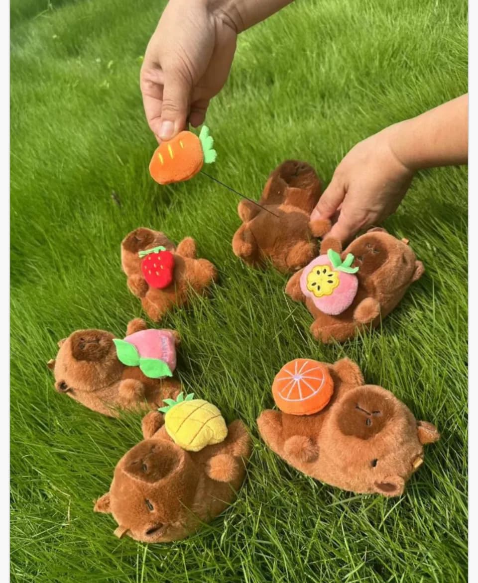 Brelok do Kluczy Kapibara Pluszowa z Owocem, 12 szt.