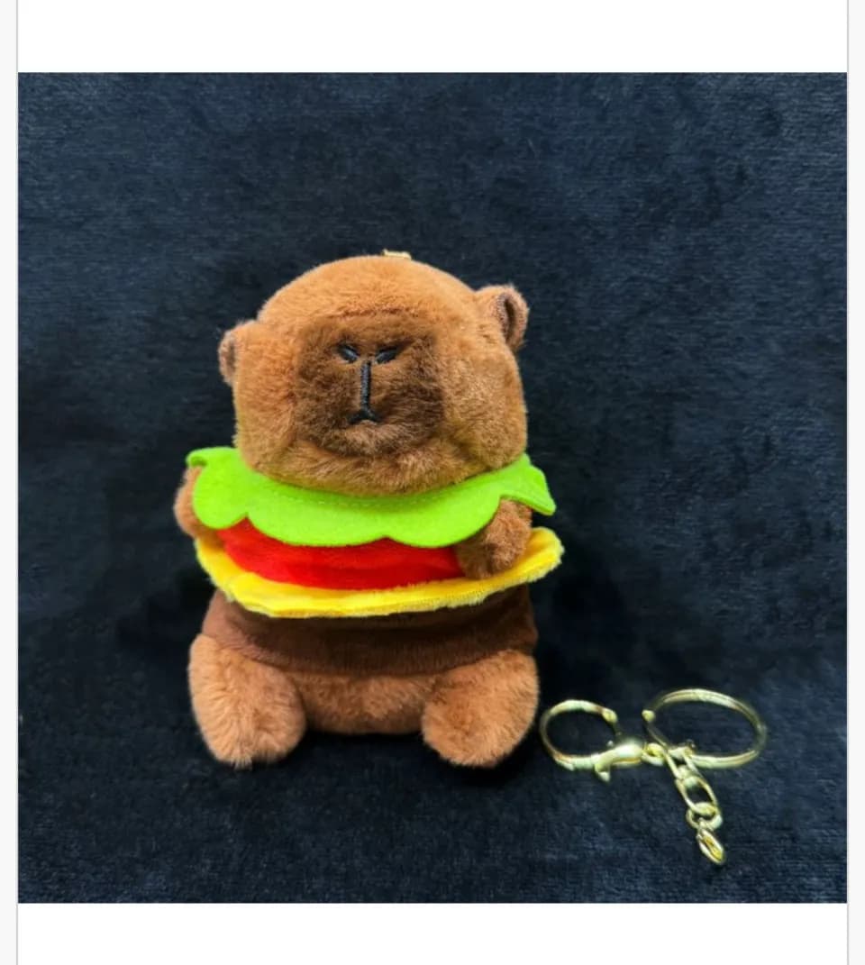 Brelok do Kluczy Kapibara Pluszowa Hamburger 12szt