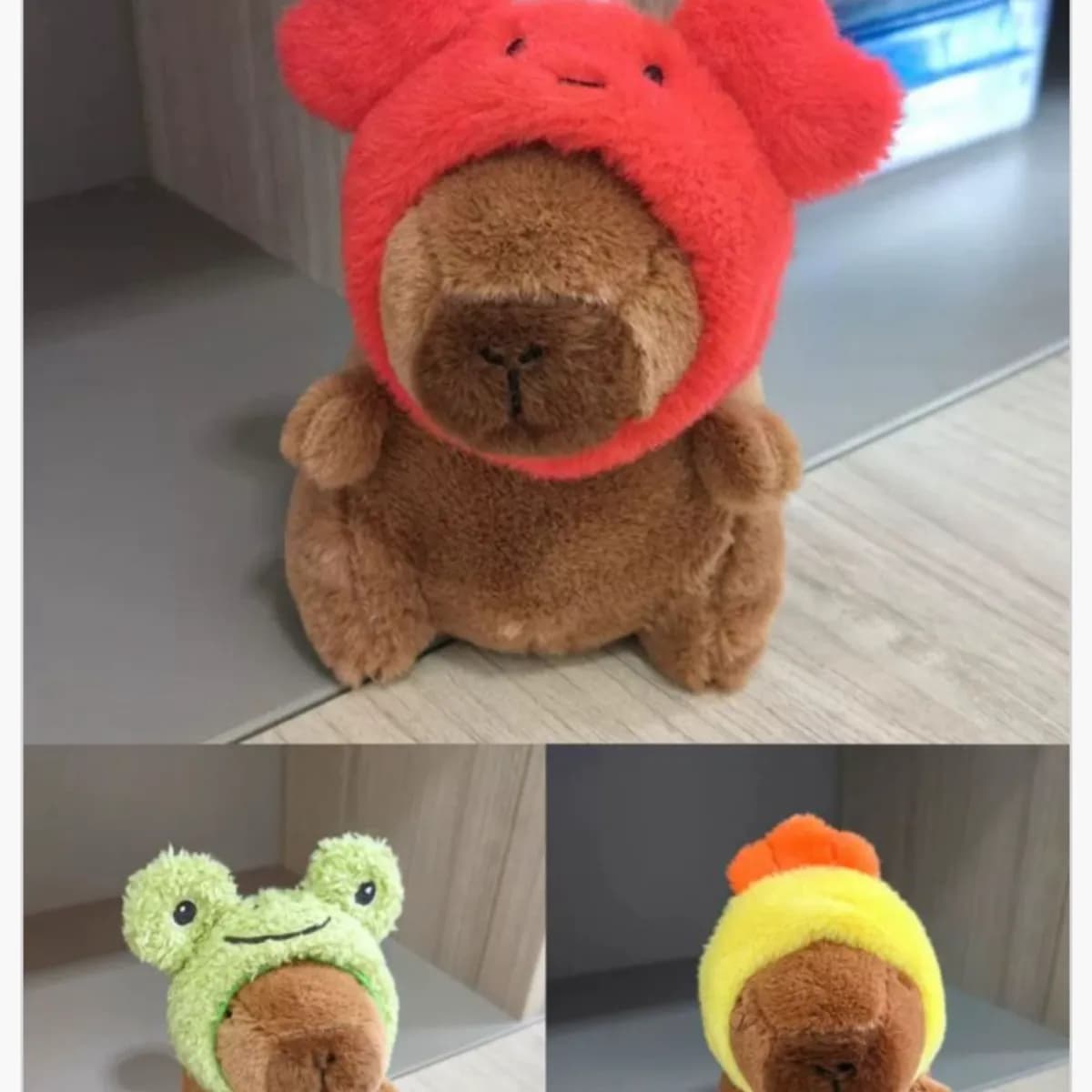 Brelok do Kluczy Kapibara Pluszowa w Czapce Mix, 12 szt