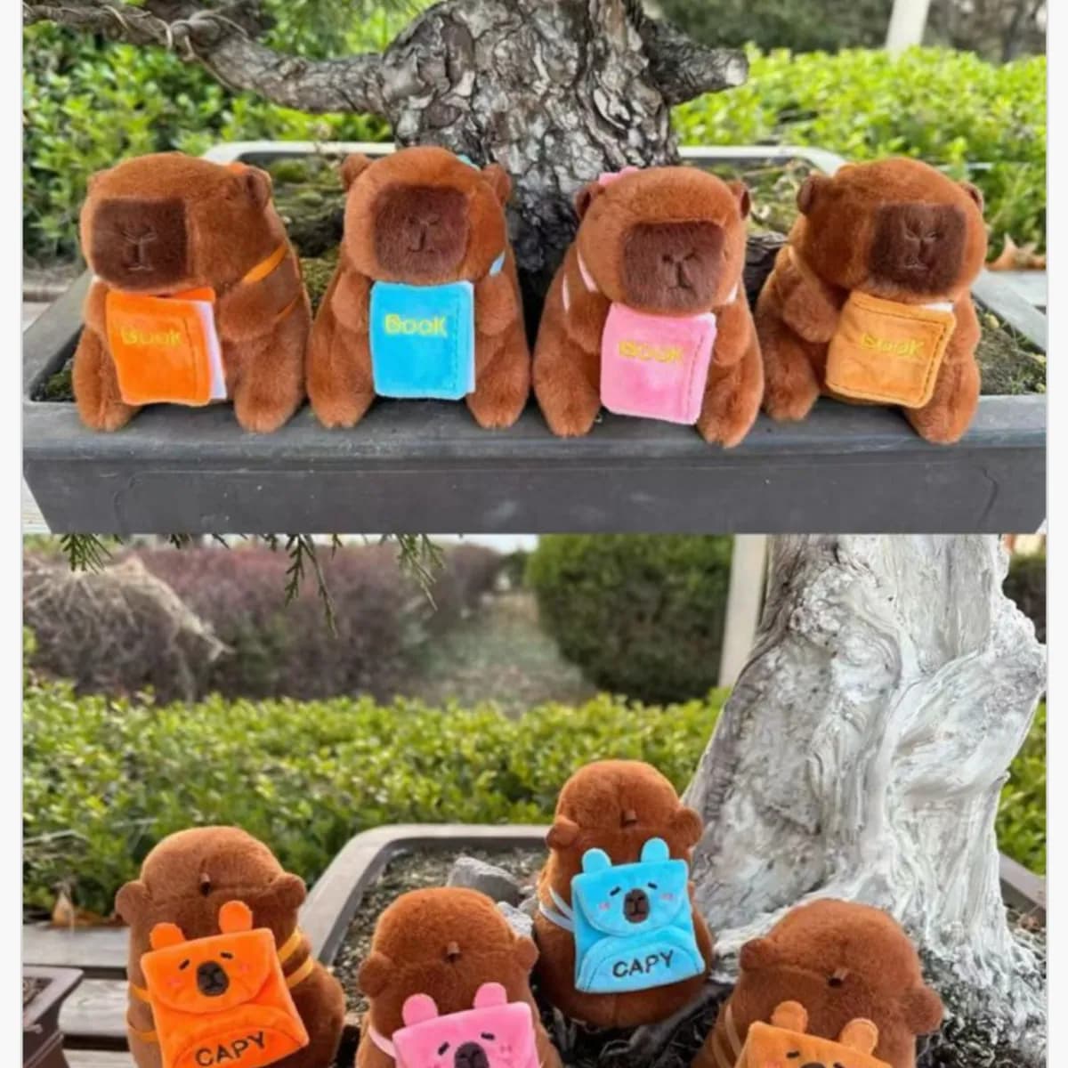 Brelok do Kluczy Kapibara z Plecakiem i Książką, Pluszowy 12szt