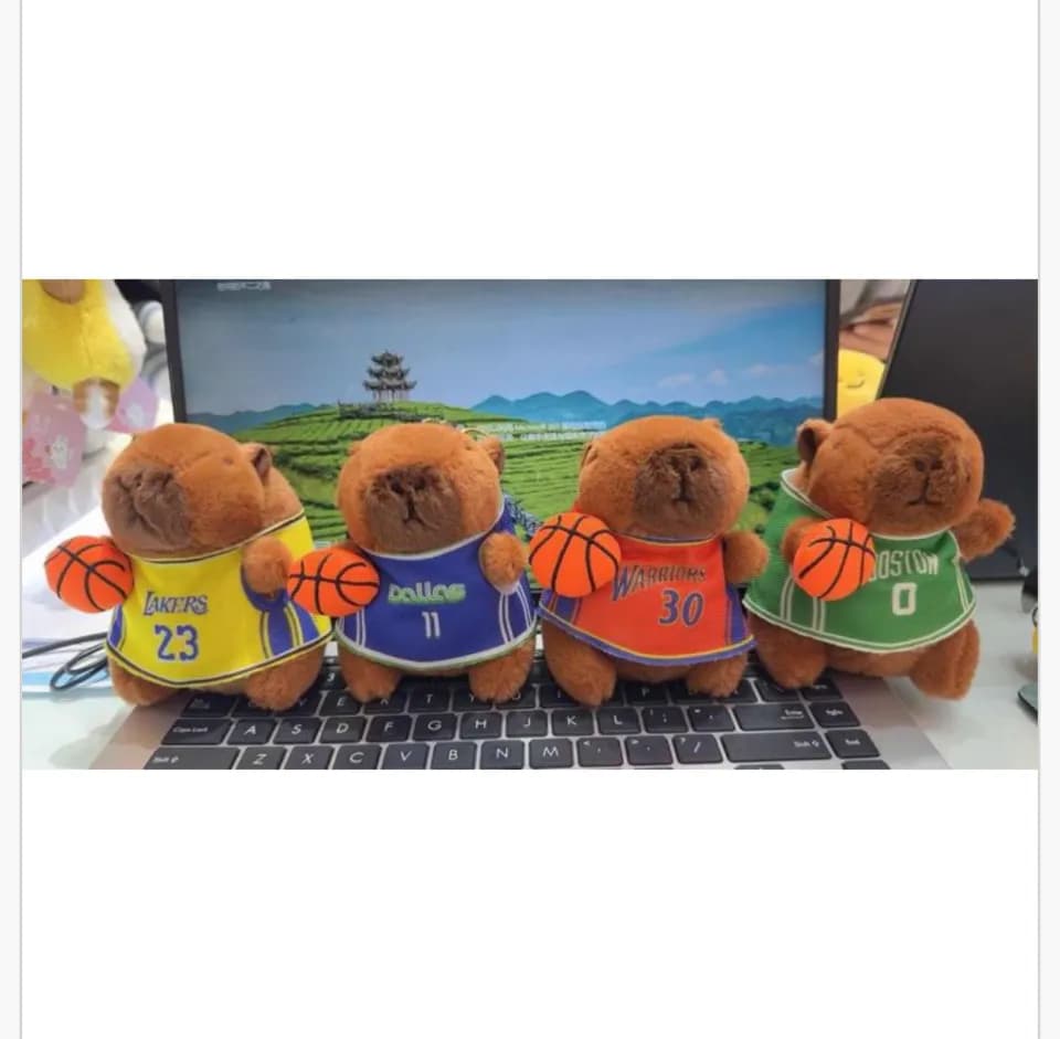 Brelok do Kluczy Kapibara Pluszowa Koszykarz NBA Mix 12szt