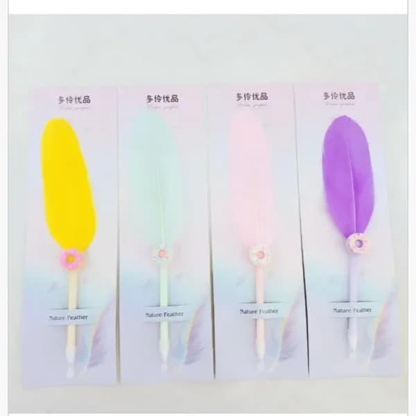 Długopis z Piórem i Donutem Nature Feather, Mix Kolorów, 12 szt.