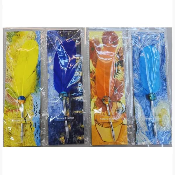 Długopis z piórem Nature Feather, motyw malarski, mix kolorów