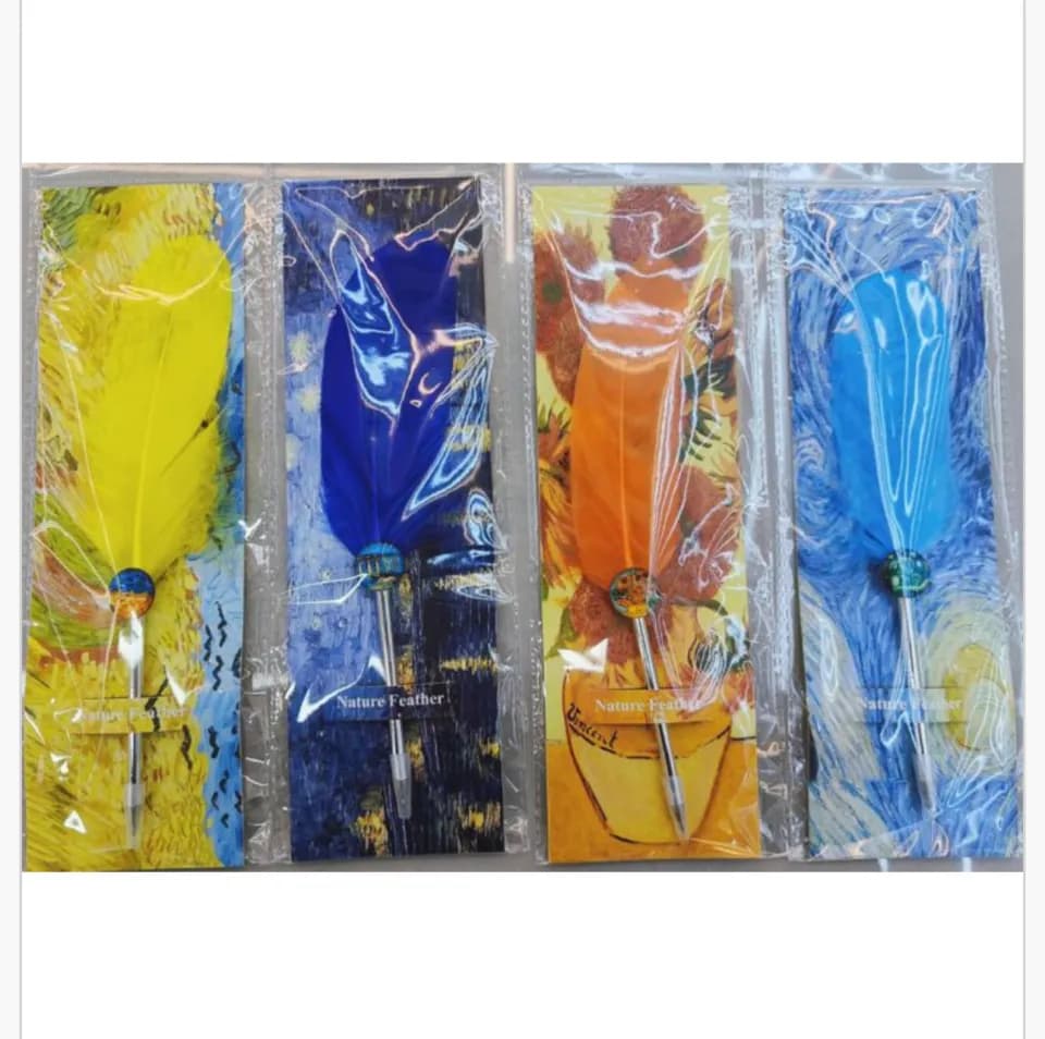 Długopis z piórem Nature Feather, motyw malarski, mix kolorów