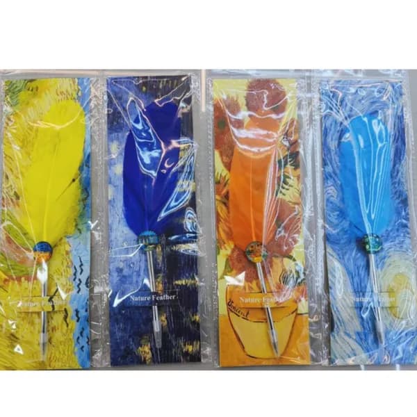 Długopis z piórem Nature Feather - motyw malarski, mix kolorów