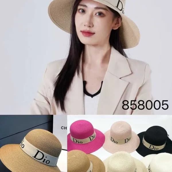 Kapelusz Damski Słomkowy z Tasiemką Dio - Mix Kolorów 12 szt.