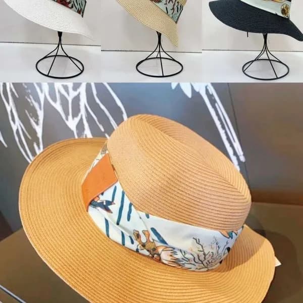 Kapelusz Damski Słomkowy z Wstążką Mix Kolorów 12 szt.