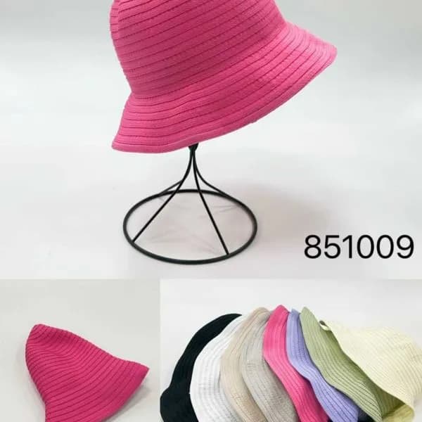 Kapelusz Damski Letni Prążkowany Mix Kolorów 12 szt.