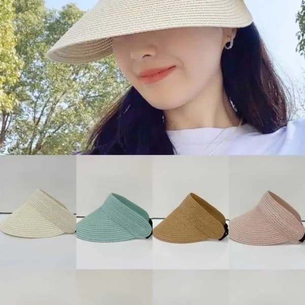 Kapelusz Damski Daszek Przeciwsłoneczny Słomkowy Mix 12 szt