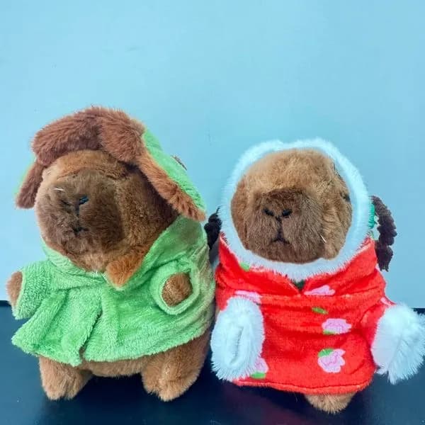 Brelok do Kluczy Pluszowa Kapibara w Ubranku, Mix Wzorów