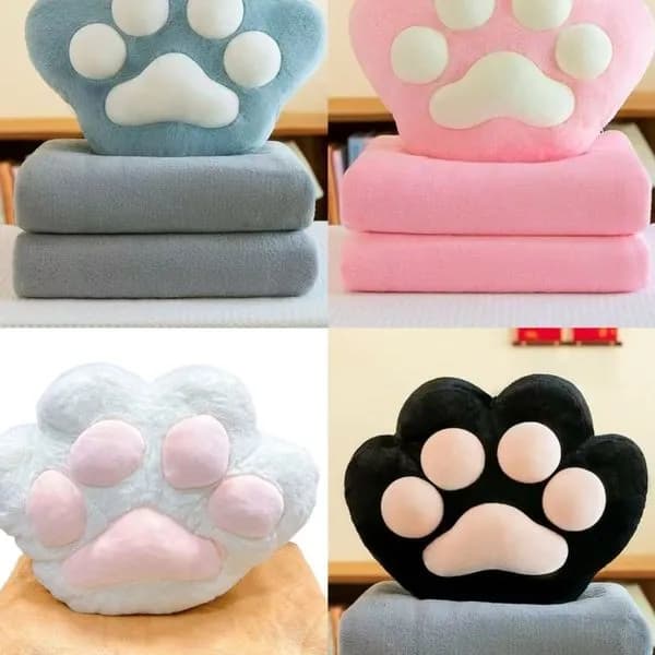 Maskotka na Kocyk Łapa Kota, zestaw pluszowy 2w1