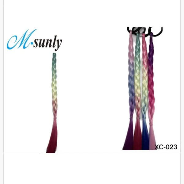 Warkocze Peruk na Gumce Kolorowe Ombre M-sunly 24 szt.