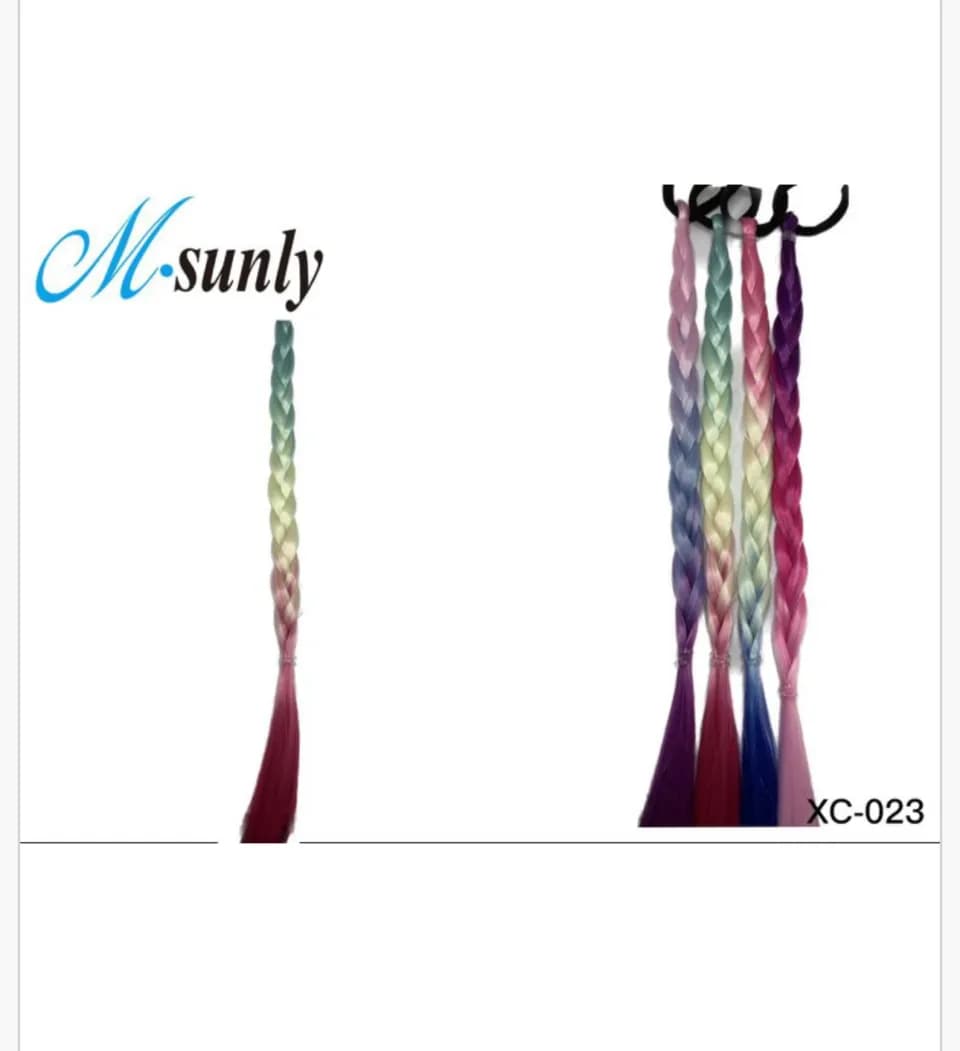 Warkocze Peruk na Gumce Kolorowe Ombre M-sunly 24 szt.