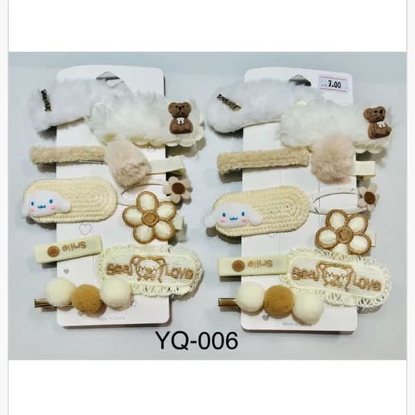 Spinki do Włosów Zestaw Pluszowe Beżowe 24 szt. PK17398