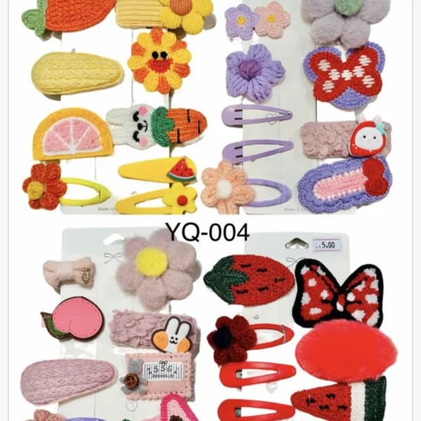 Spinki do Włosów dla Dzieci - Mix Wzorów Owoce Kwiaty Postacie, 24 szt.