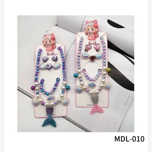 Zestaw naszyjników dla dzieci Syrenka z koralikami 24 szt. MDL-010