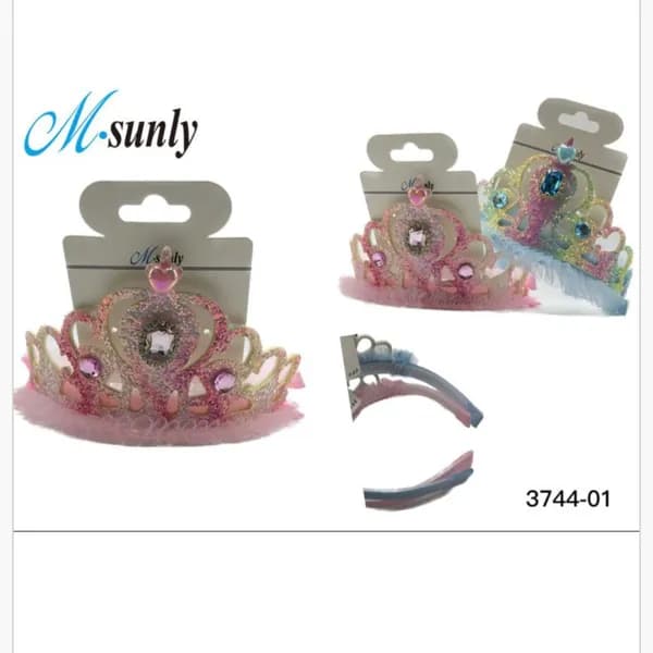 Opaska do włosów korona tiara M-sunly z brokatem i kamieniami