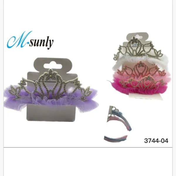 Opaska do Włosów Korona Tiara z Tiulem M-sunly 3744-04