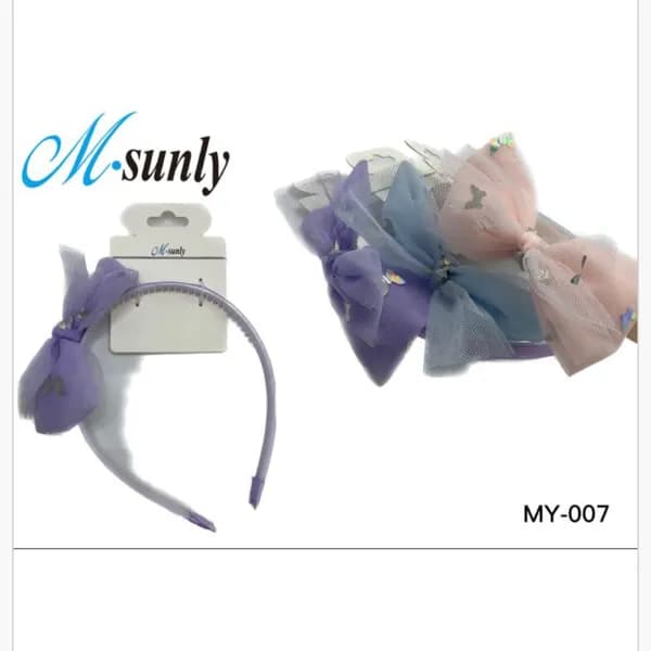 Opaska do włosów z tiulową kokardą i motylkami M-sunly 24szt
