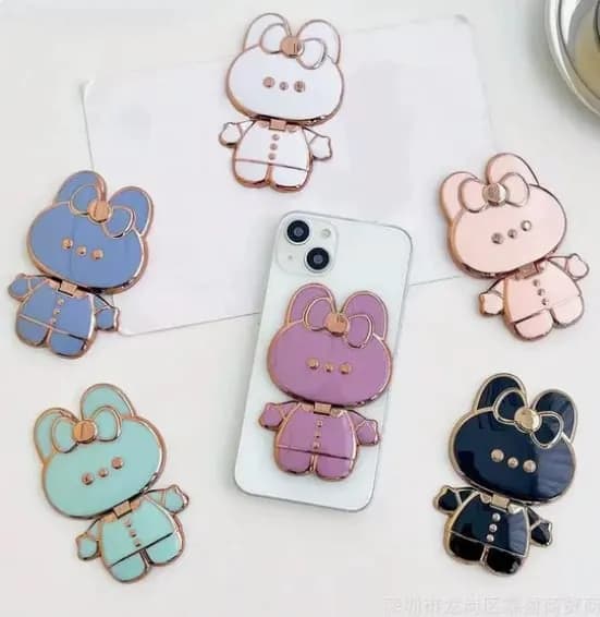 Uchwyt z lusterka do telefonu Królik - podstawka GSM, mix kolorów