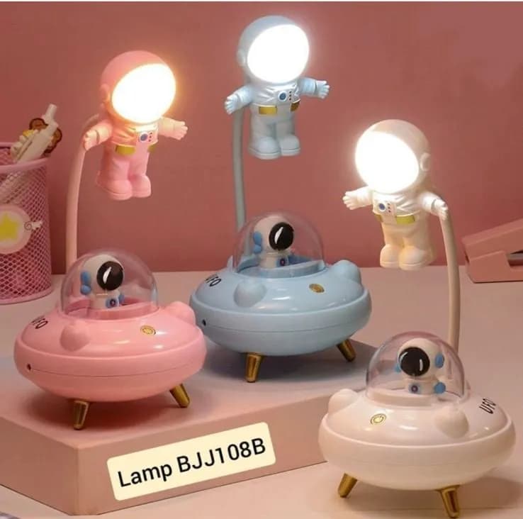 Lampka Nocna LED UFO z Astronautą MOONER, Mix Kolorów, 6 szt.