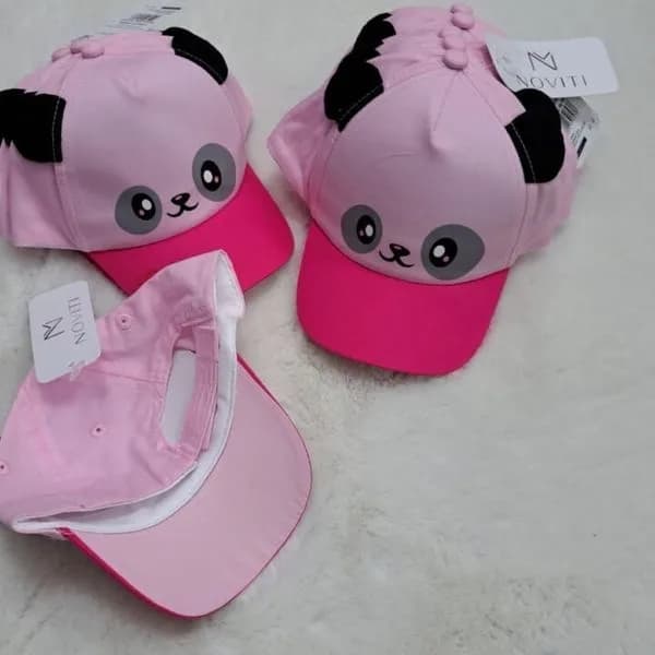 Czapka z daszkiem Panda dla dzieci 46-50cm NOVITI różowa