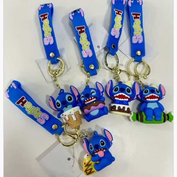 Brelok do Kluczy Stitch Silikonowy z Paskiem - Mix Wzorów