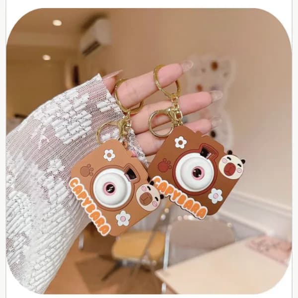 Brelok do Kluczy Kapibara Aparat Fotograficzny Silikonowy