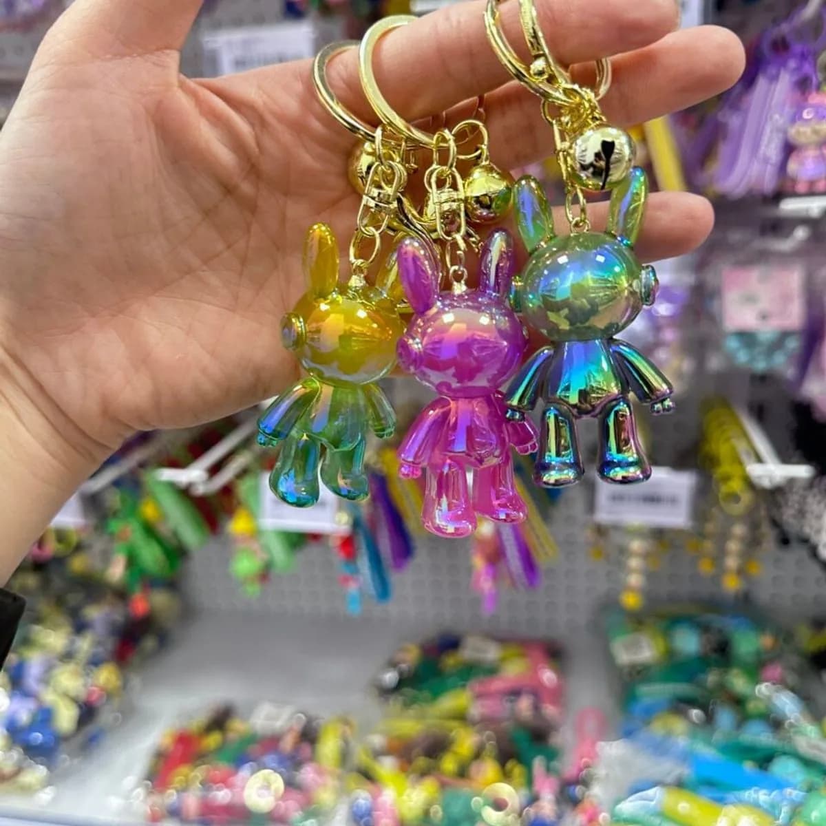 Brelok do Kluczy Królik Holograficzny z Dzwoneczkiem 12szt