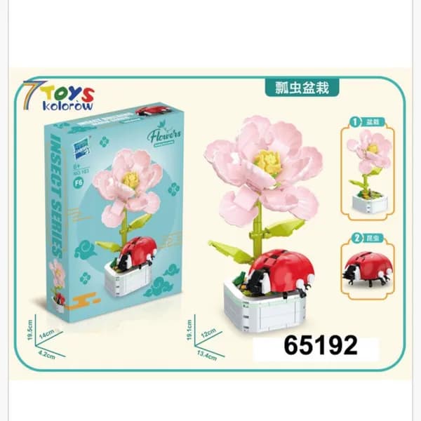 Klocki Kwiaty Insect Series Biedronka 19cm, 6 szt.