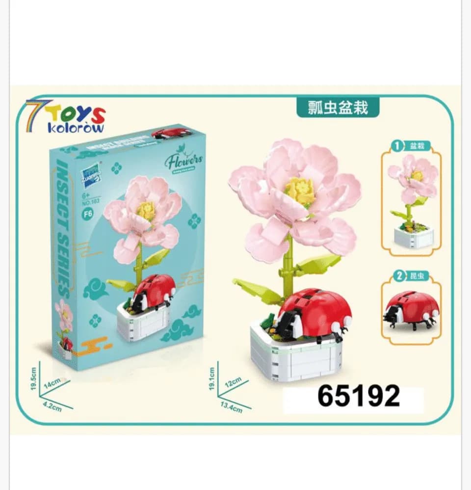 Klocki Kwiaty Insect Series Biedronka 19cm, 6 szt.