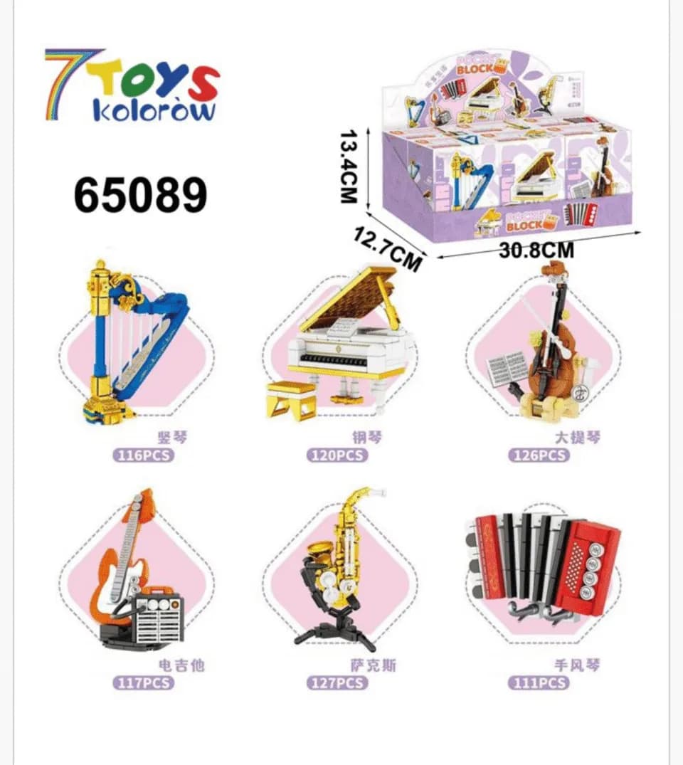 Zabawki Klocki Instrumenty Muzyczne Pocket Block 6 szt.