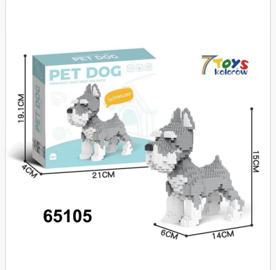 Zabawki Klocki Pies Sznaucer 15cm Micro Blocks 65105