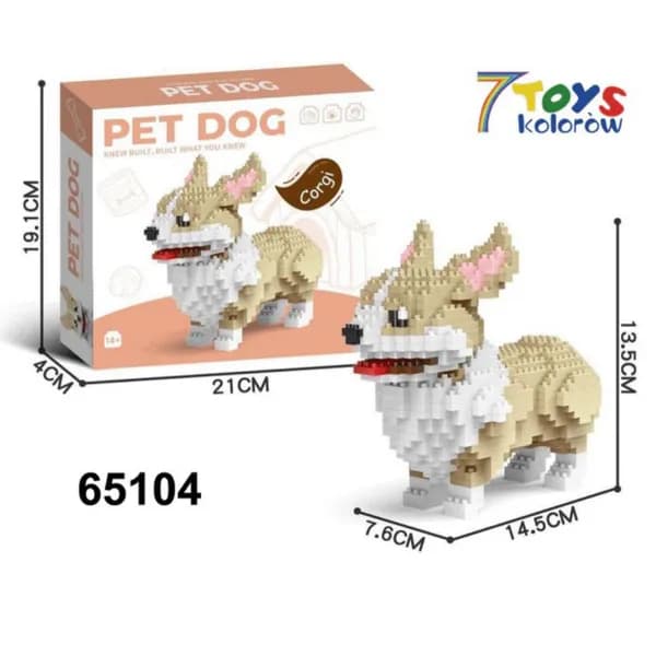 Zabawki Klocki Pies Corgi 14.5cm Model 65104
