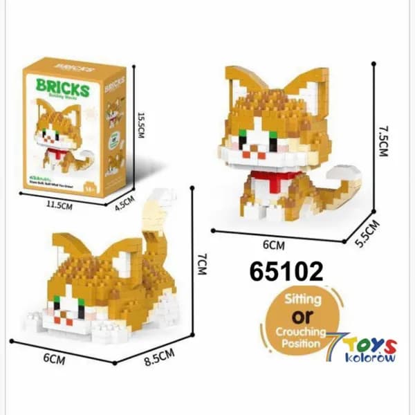 Zabawki Klocki Figurka Kot 2w1 Pomarańczowy 7.5cm