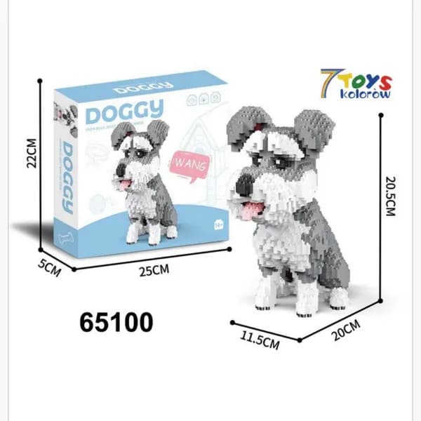 Zabawki Klocki Pies Doggy Schnauzer 20.5cm - 7 TOYS kolorów