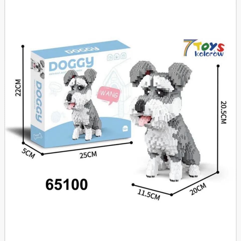 Zabawki Klocki Pies Doggy Schnauzer 20.5cm - 7 TOYS kolorów